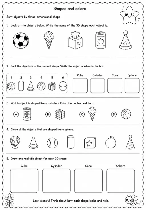Sort objects by three-dimensional shape