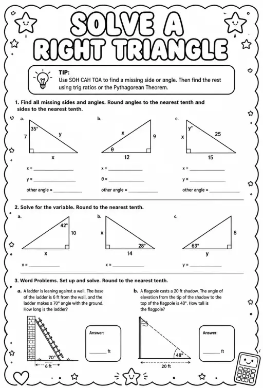 Solve a right triangle