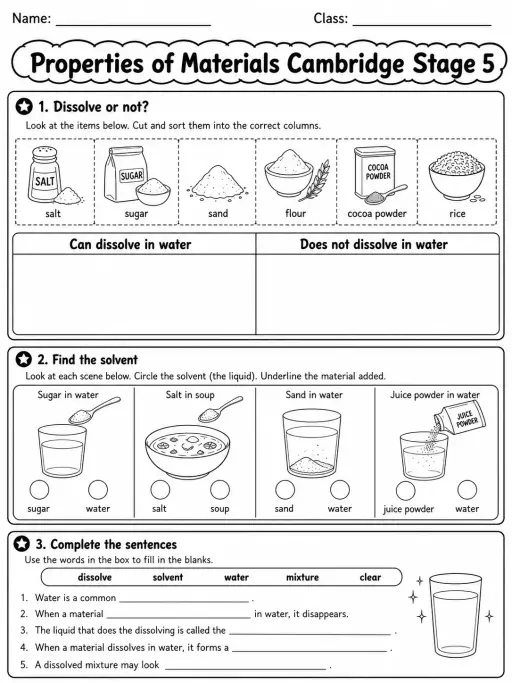Properties of Materials Cambridge Stage 5