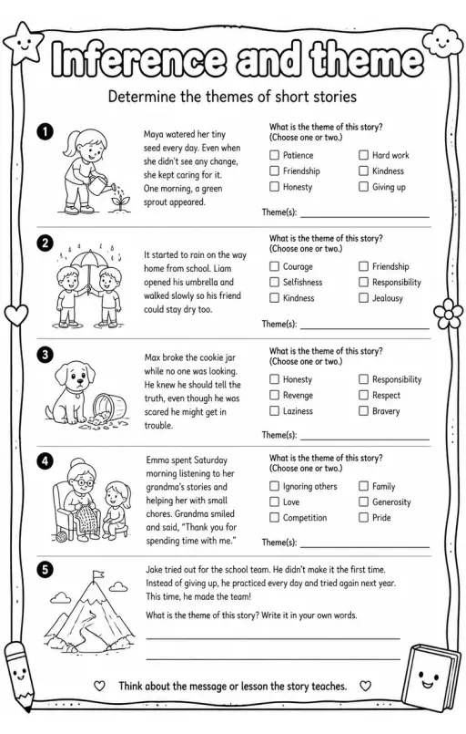 Determine the themes of short stories