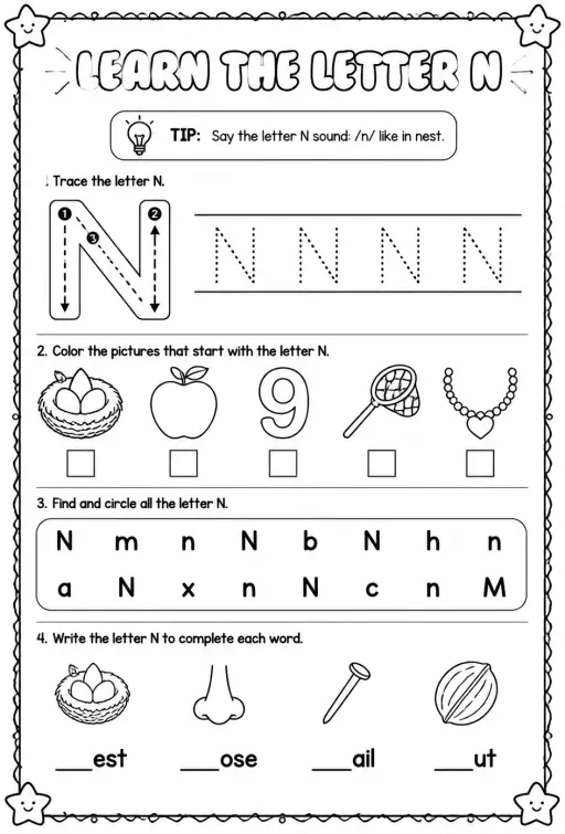 Learn the letter N