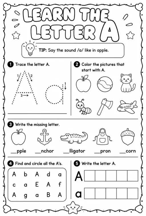 Learn the letter A