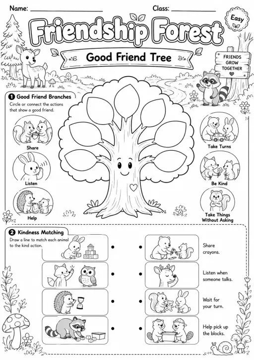 Friendship Forest Social Skills Worksheet Pack