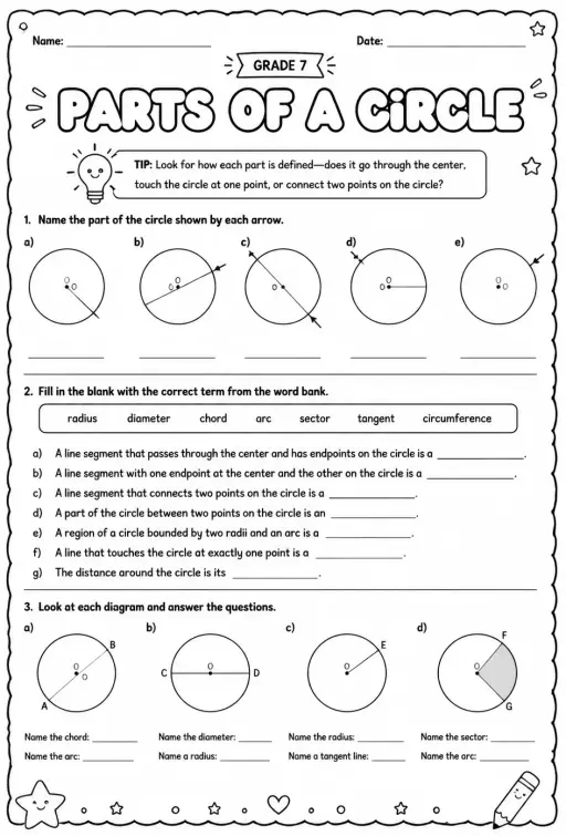 Parts of a circle
