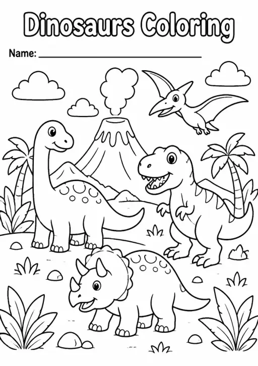 Dinosaurs Coloring Pages — Grade 3