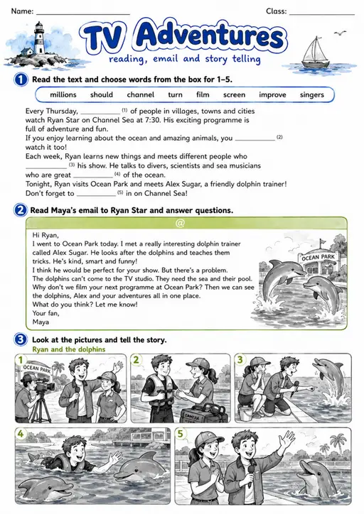 Cambridge Flyers - TV Adventures | Free Worksheet