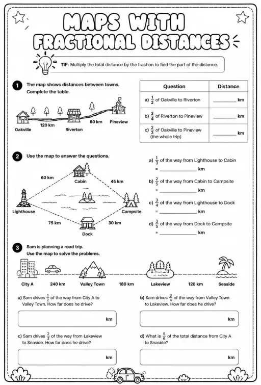 Maps with fractional distances