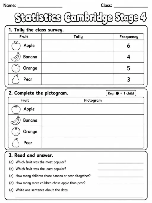Statistics Cambridge Stage 4
