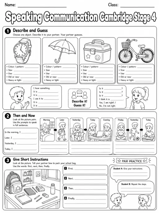 Speaking Communication Cambridge Stage 4