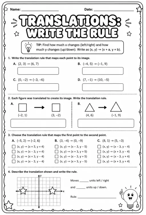 Translations: write the rule