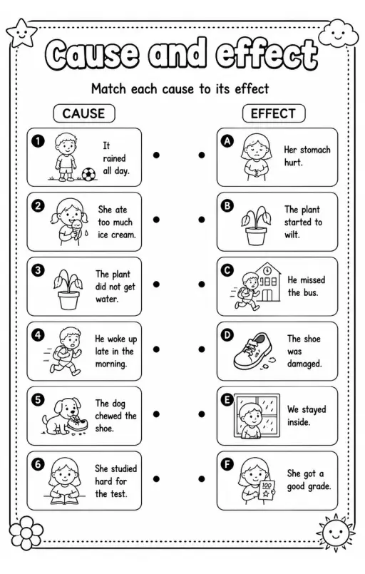 Match each cause to its effect