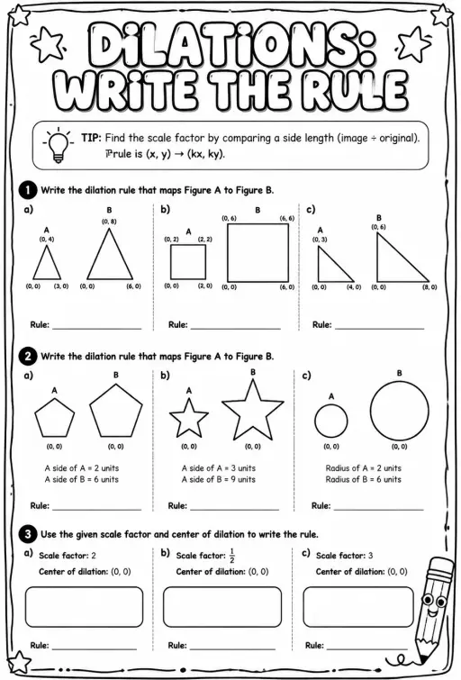 Dilations: write the rule