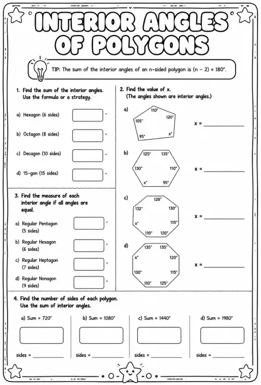 Interior angles of polygons