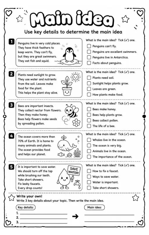 Use key details to determine the main idea