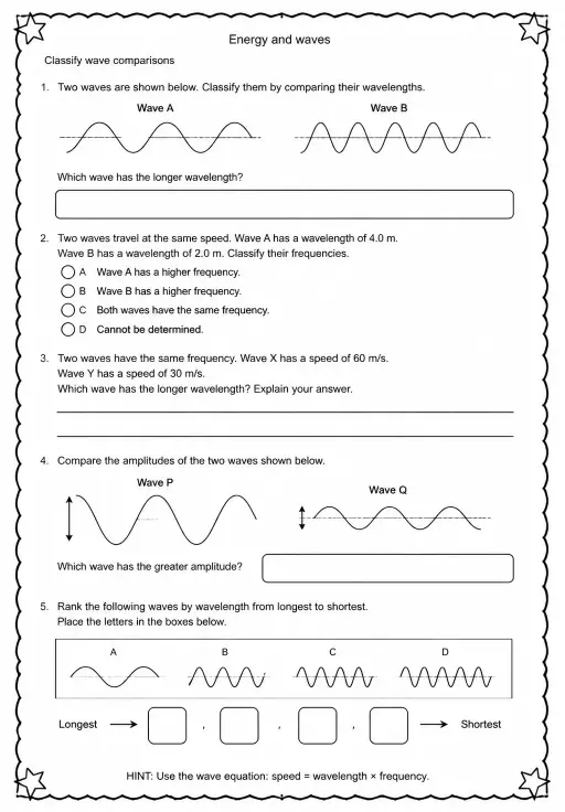 Classify wave comparisons