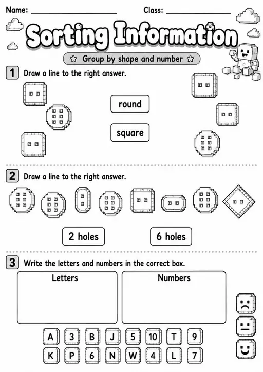 Grade 1 Data and Graphing Worksheets - Pack 1