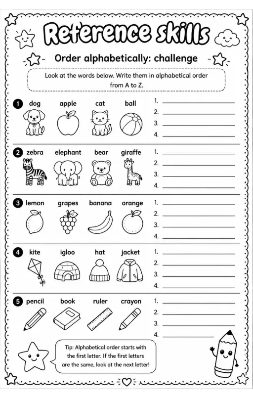 Order alphabetically: challenge