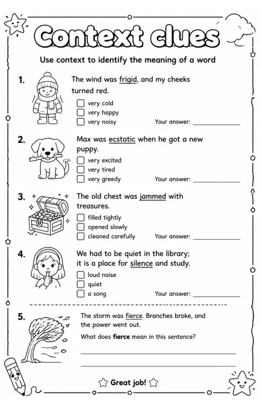 Use context to identify the meaning of a word