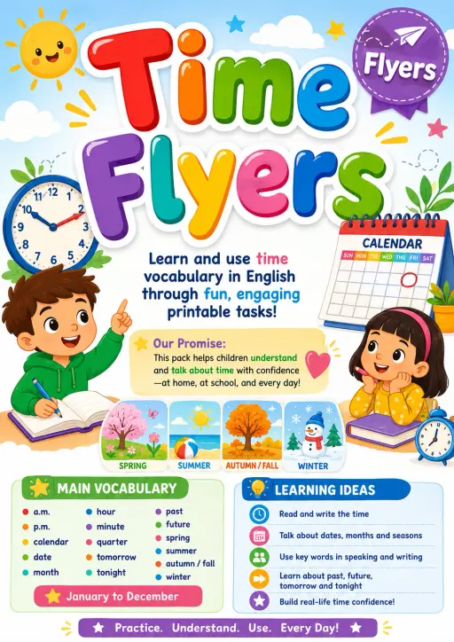 Time Flyers Vocabulary Worksheet Pack