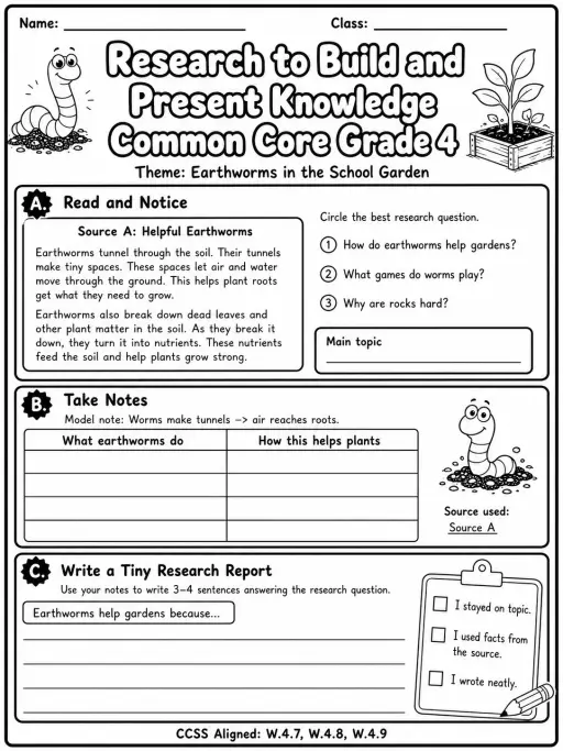 Research to Build and Present Knowledge Common Core Grade 4