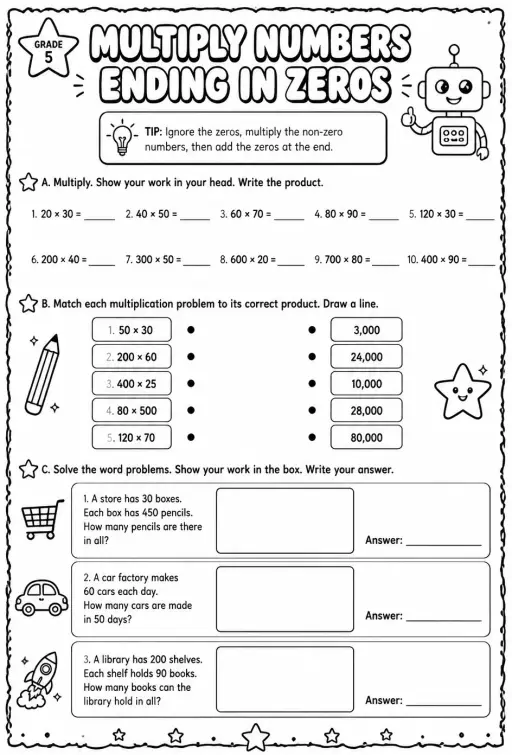 Multiply numbers ending in zeros