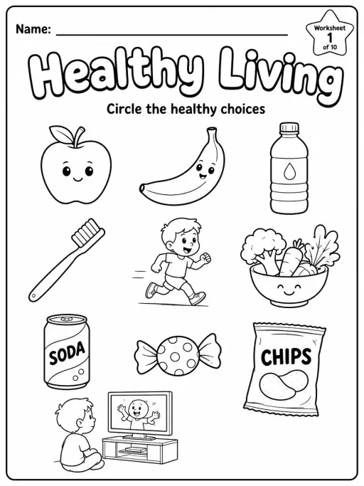 Healthy Living Worksheet Pack