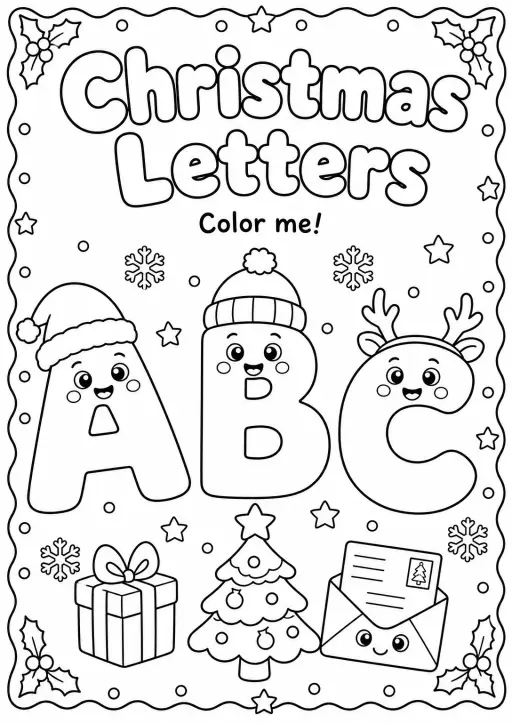 Christmas Letters Coloring Page