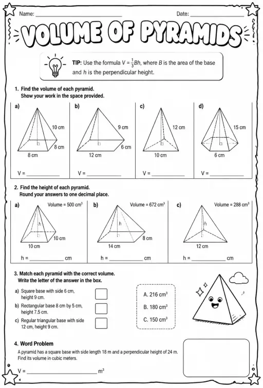 Volume of pyramids