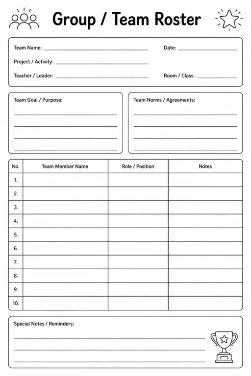 Group / Team Roster