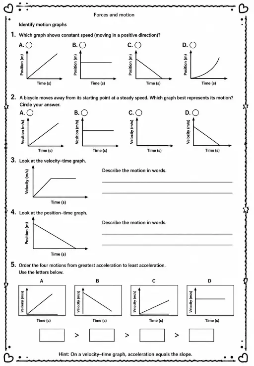 Identify motion graphs