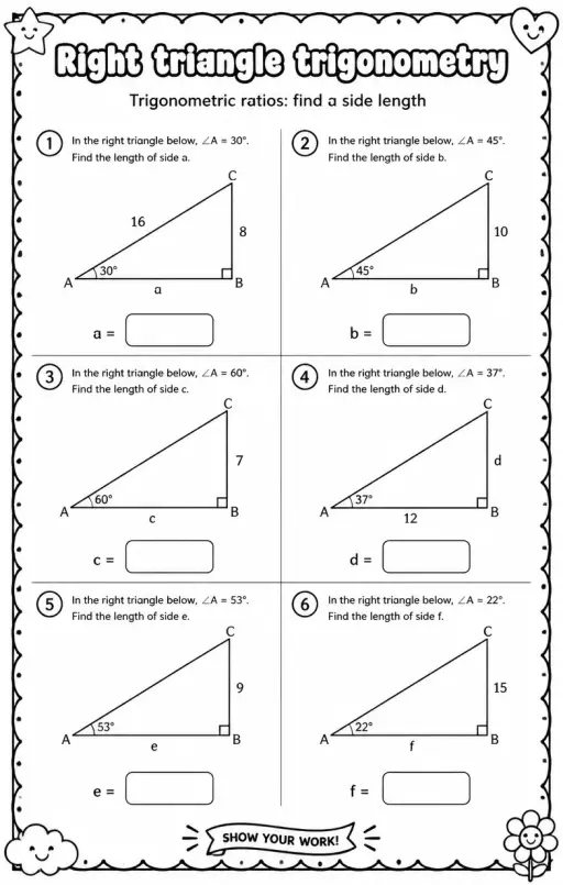 Trigonometric ratios: find a side length