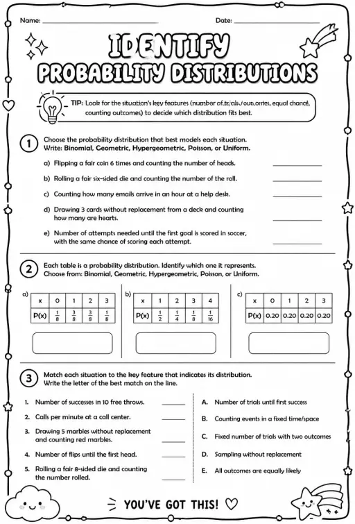 Identify probability distributions
