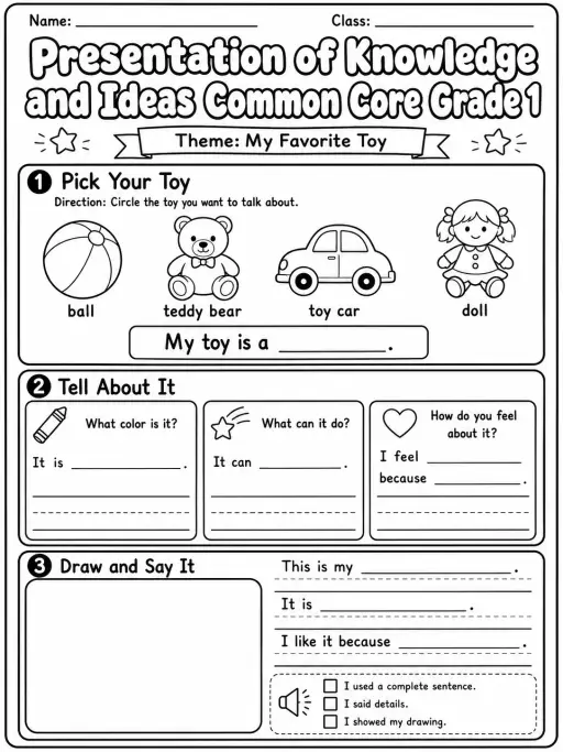 Presentation of Knowledge and Ideas Common Core Grade 1