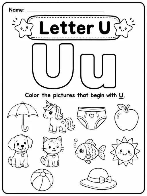 Grade 1 Beginning Sounds Coloring Worksheet Pack - Set 2