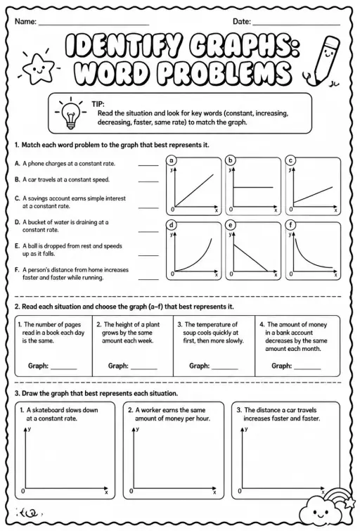 Identify graphs: word problems