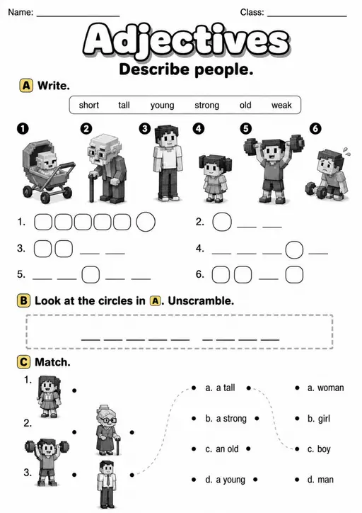 Adjectives | Grade 2 English Language Arts Worksheet