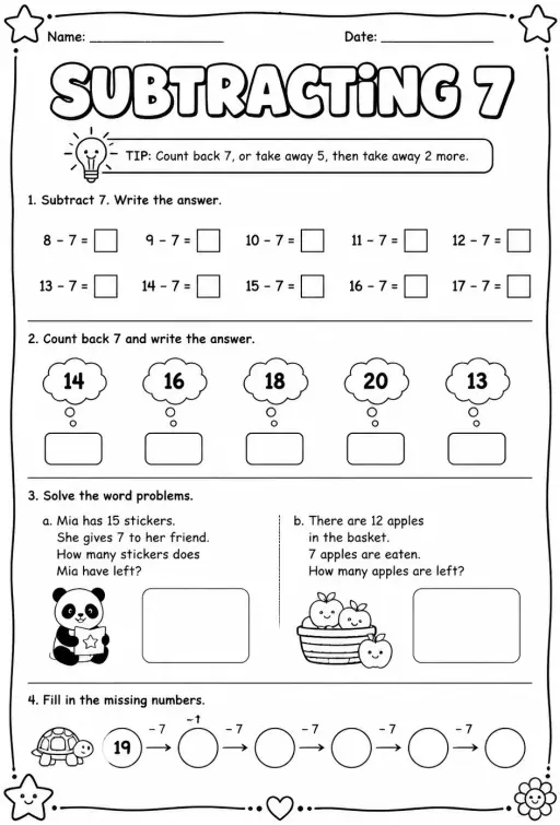 Subtracting 7