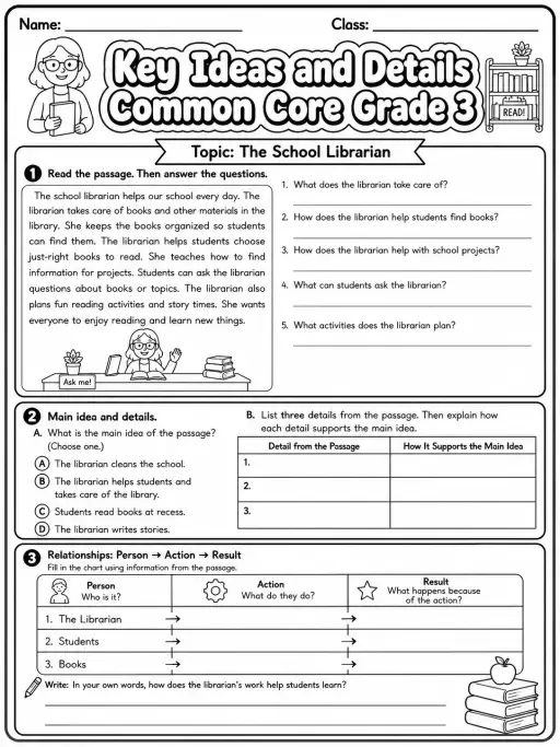 Key Ideas and Details Common Core Grade 3