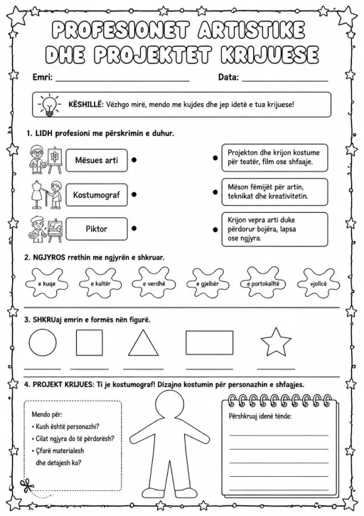 Profesionet artistike dhe projektet krijuese