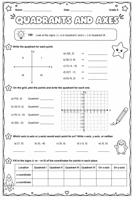 Quadrants and axes