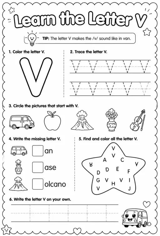 Learn the letter V
