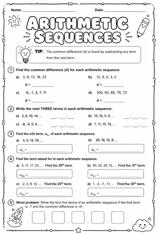 Arithmetic sequences