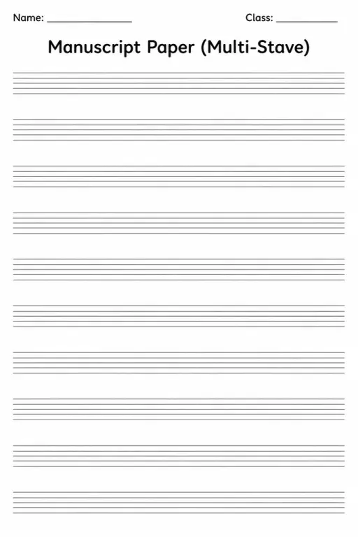 Manuscript Paper (Multi-Stave)