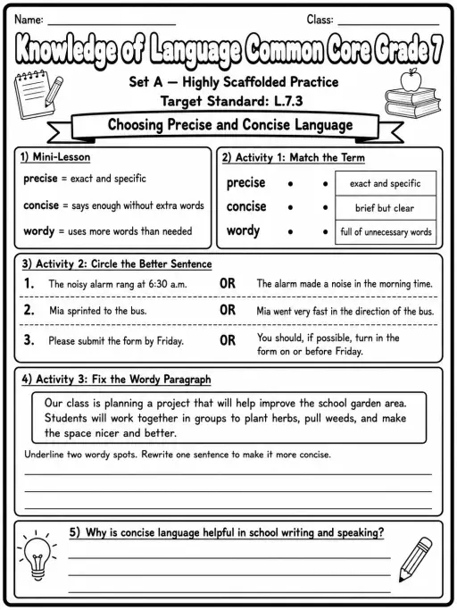 Knowledge of Language Common Core Grade 7