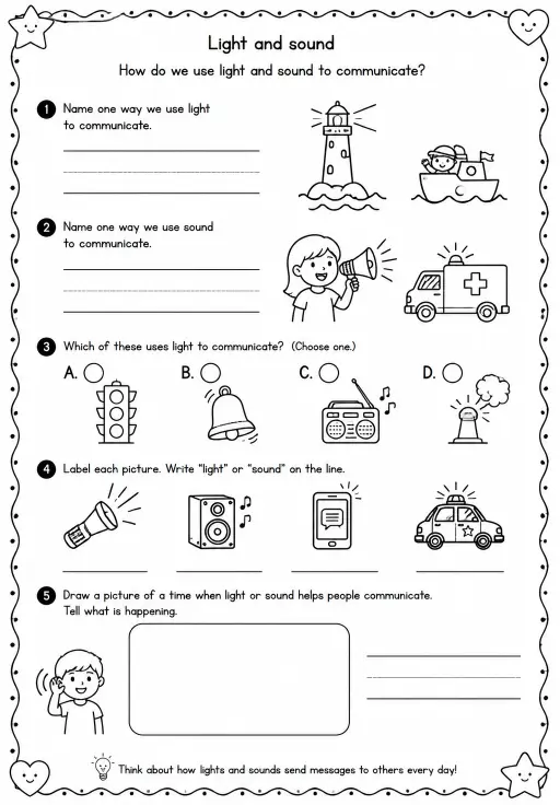 How do we use light and sound to communicate?