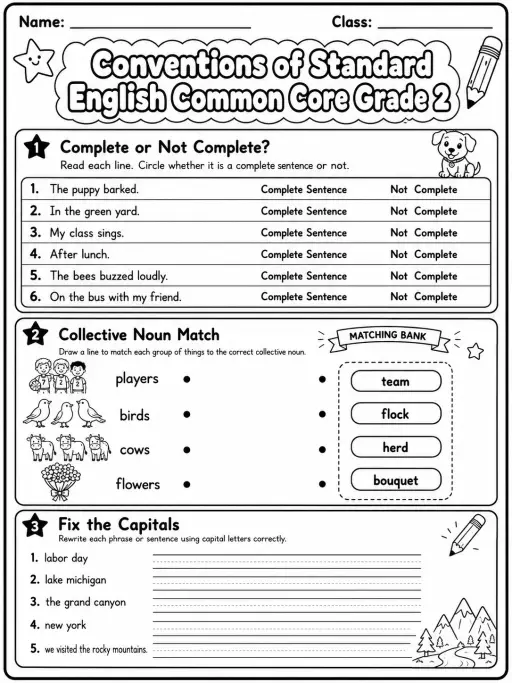 Conventions of Standard English Common Core Grade 2