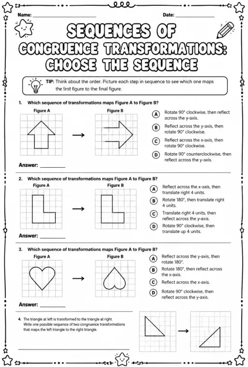 Sequences of congruence transformations: choose the sequence