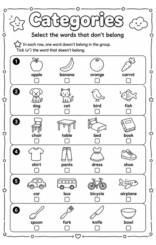 Select the words that don't belong