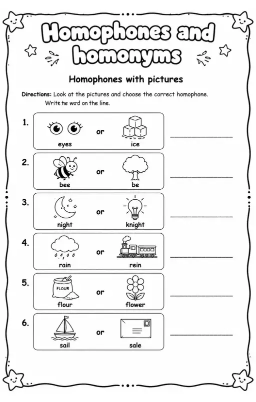 Homophones with pictures
