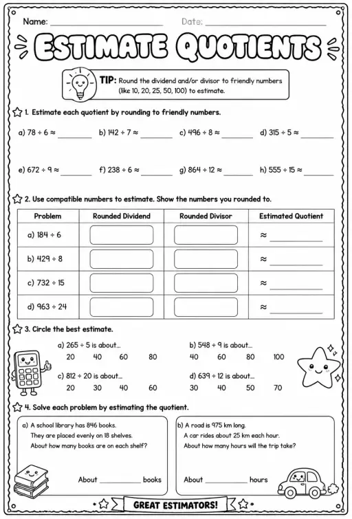 Estimate quotients